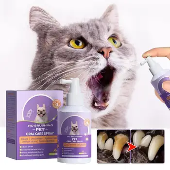 Köpek Nefes Spreyi Çok Fonksiyonlu Kediler Ağız Taze Diş Temiz Deodorant Ortadan Kaldırmak Yavru Kötü Nefes Pet Ağız Bakım Malzemeleri